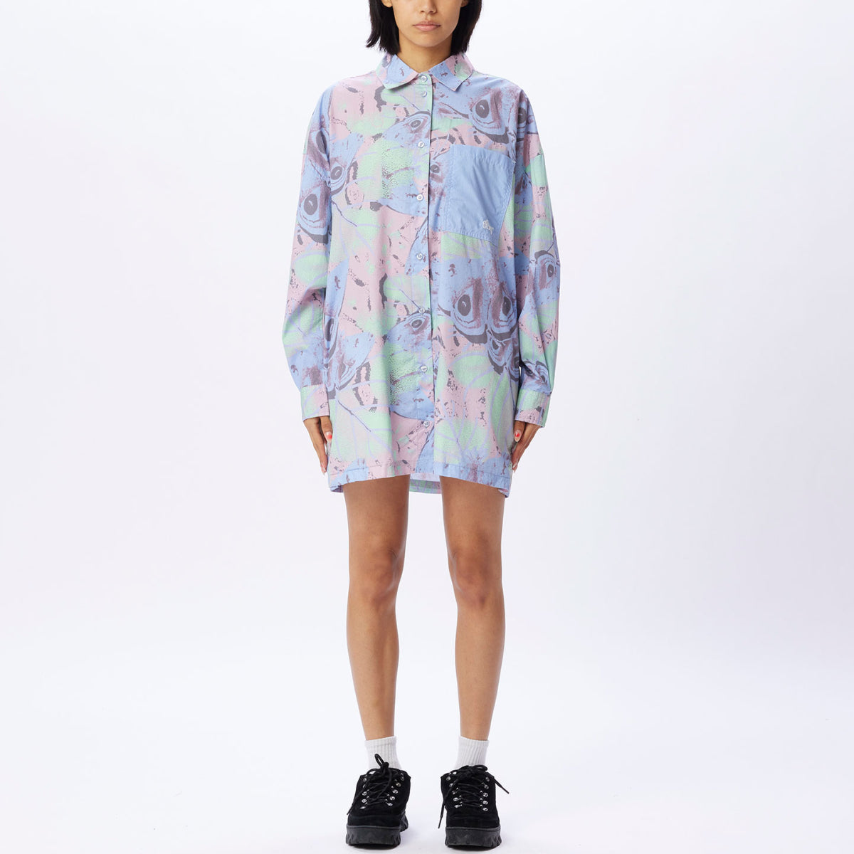 Obey W ALYSSA SHIRT PASTEL BLUE MULTI