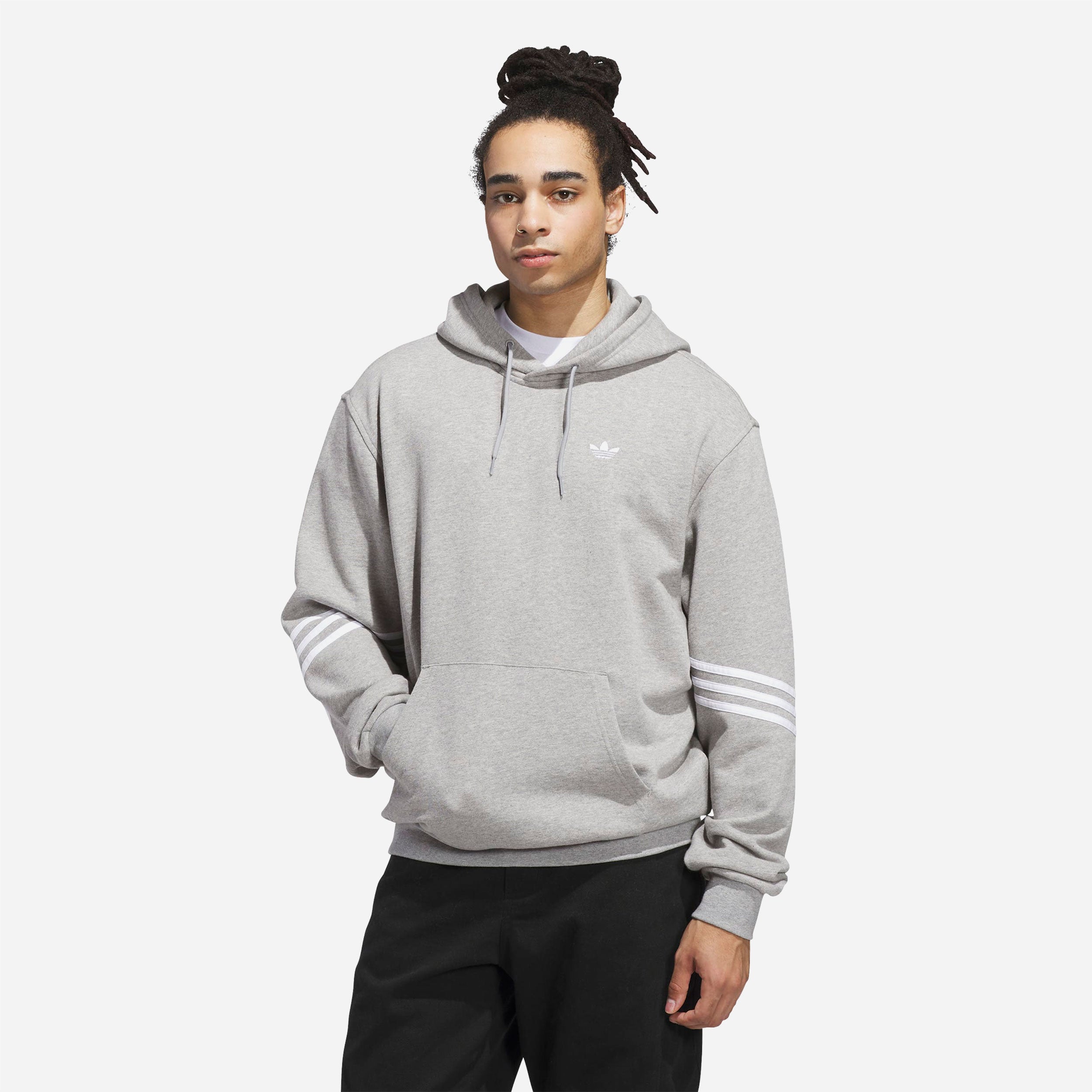 Adidas - Classic Hoodie - Medium Grey Heather / White