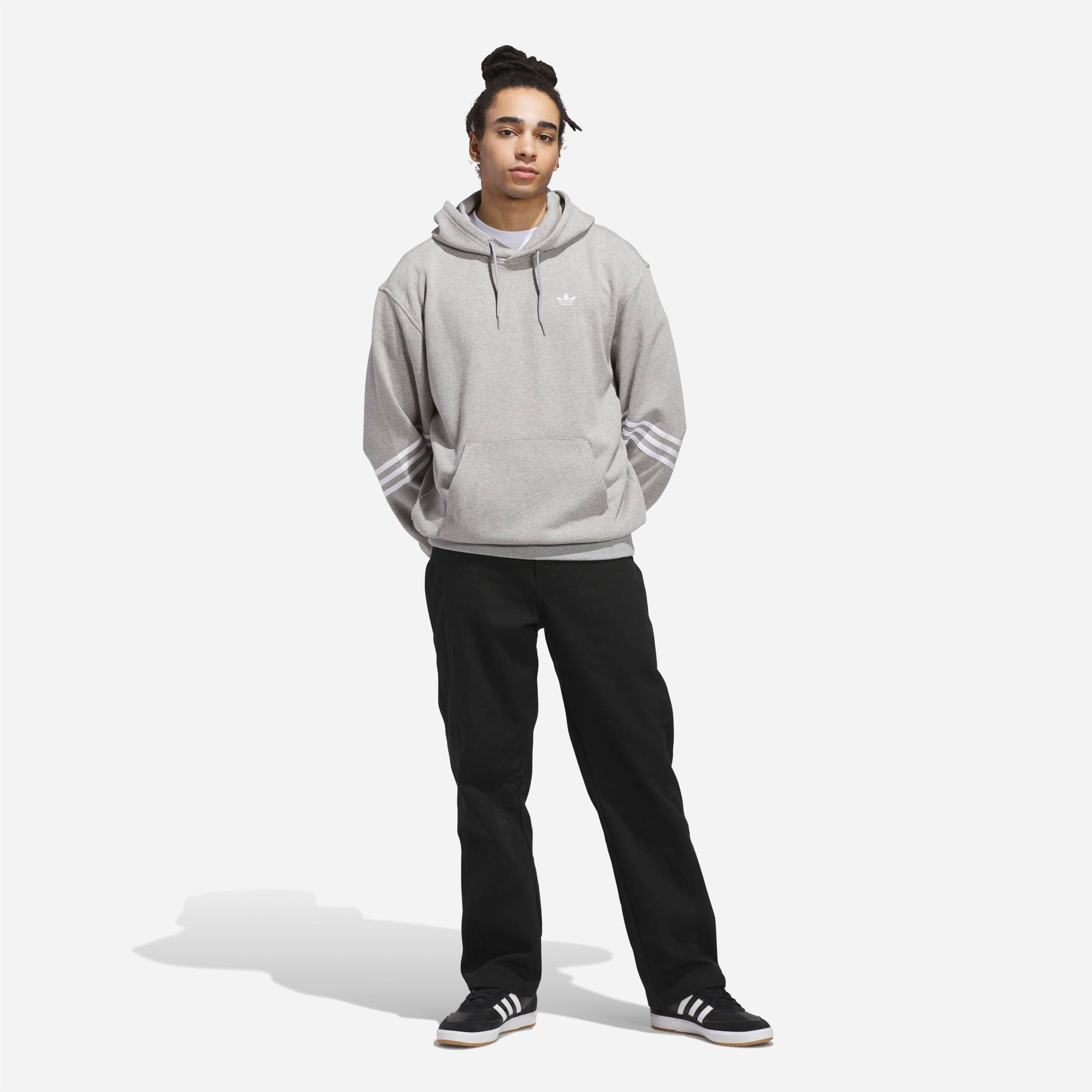 Adidas - Classic Hoodie - Medium Grey Heather / White