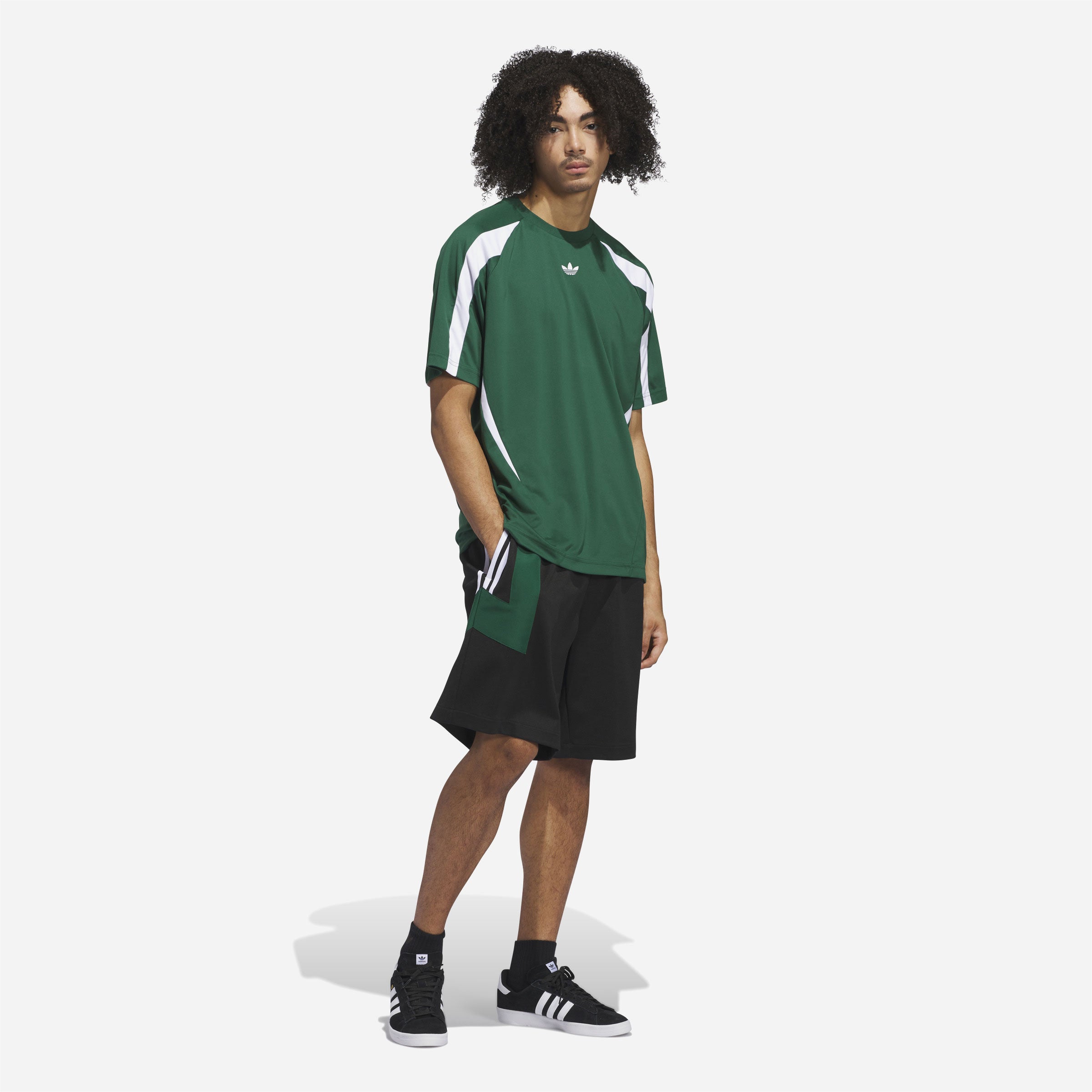 Adidas Skateboarding - Football Short - Black / Dark Green / White