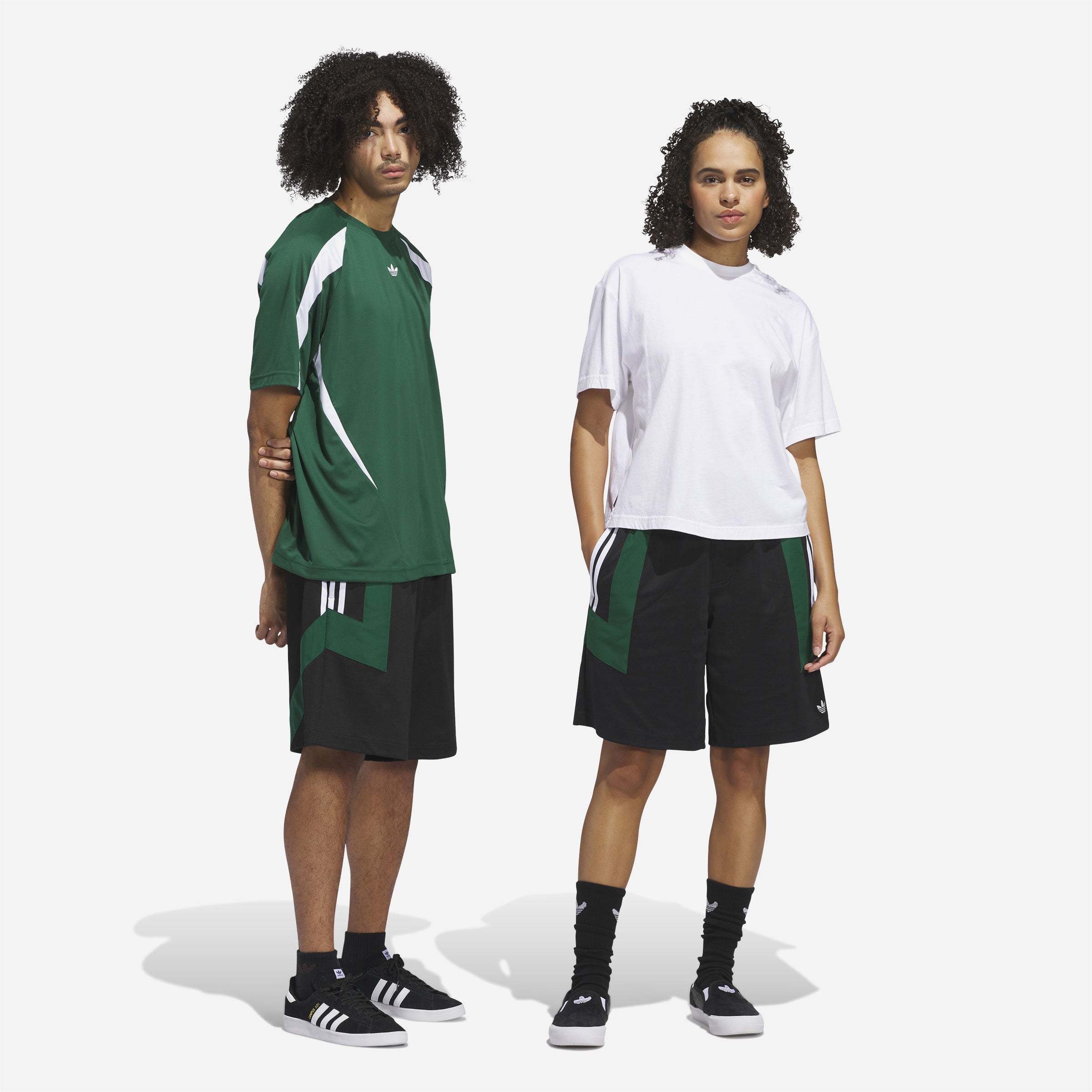 Adidas Skateboarding - Football Short - Black / Dark Green / White