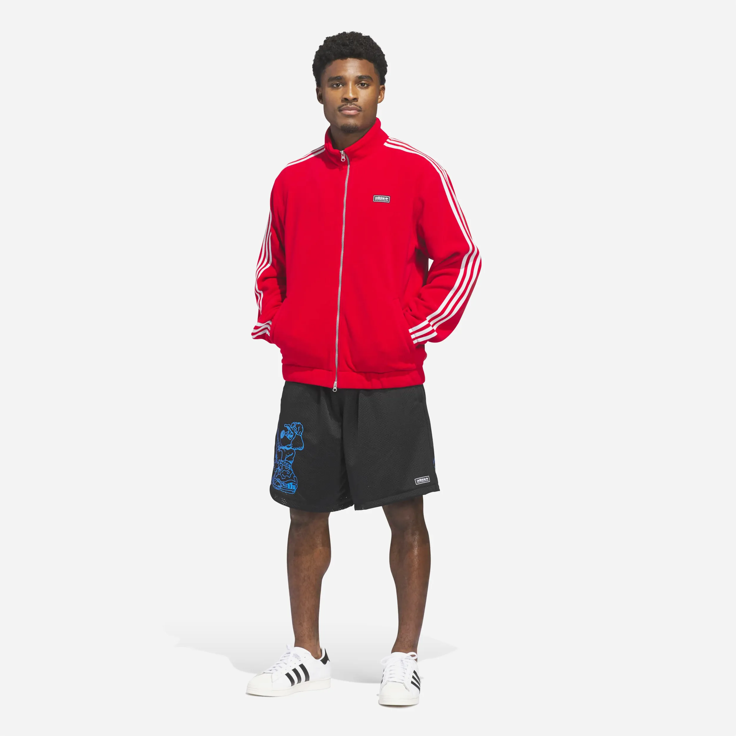 Veste de SurvĂȘtement Adidas Skateboarding x Kogancult Rouge et Grise