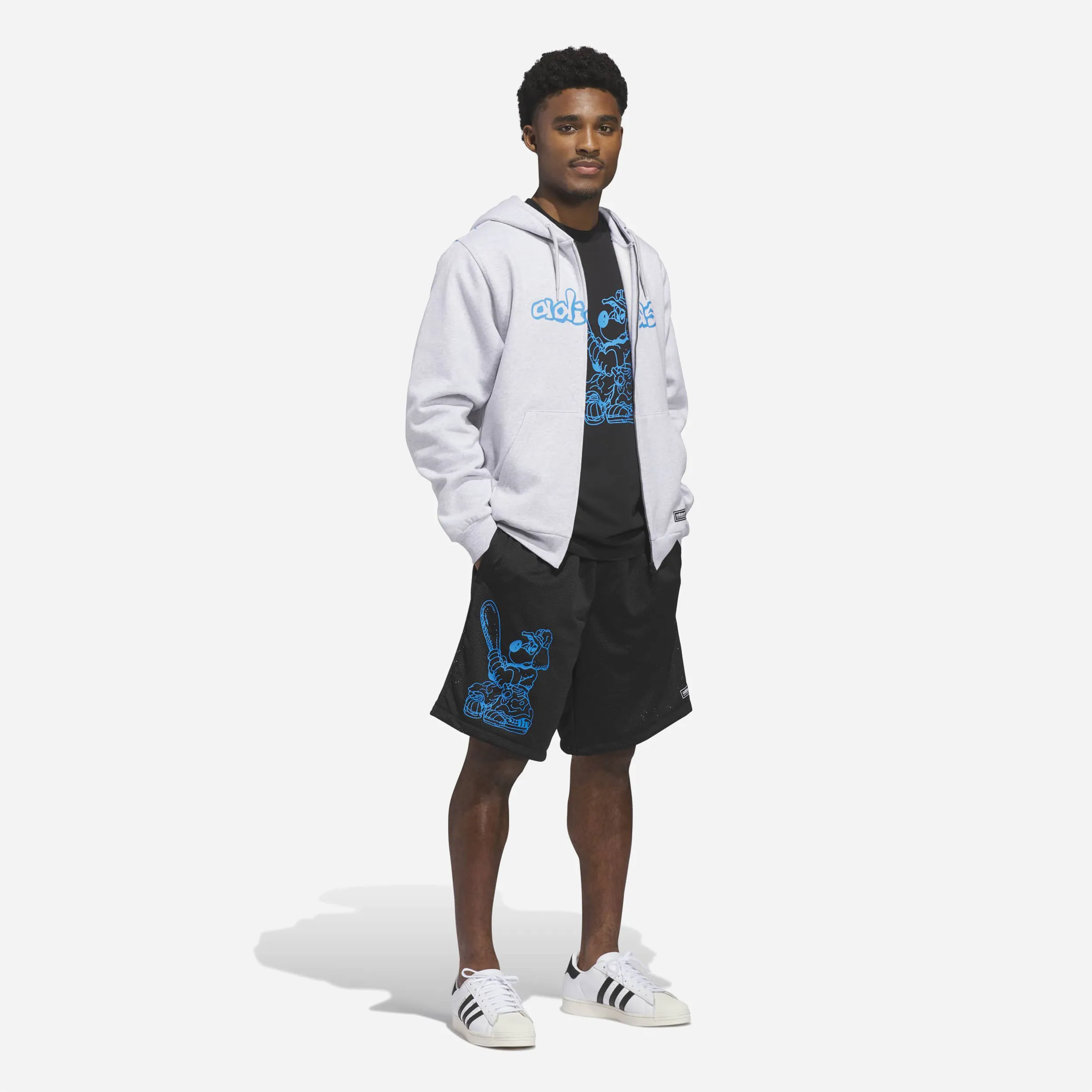 Sweat à Capuche Zippé Adidas Skateboarding x Kogancult Gris