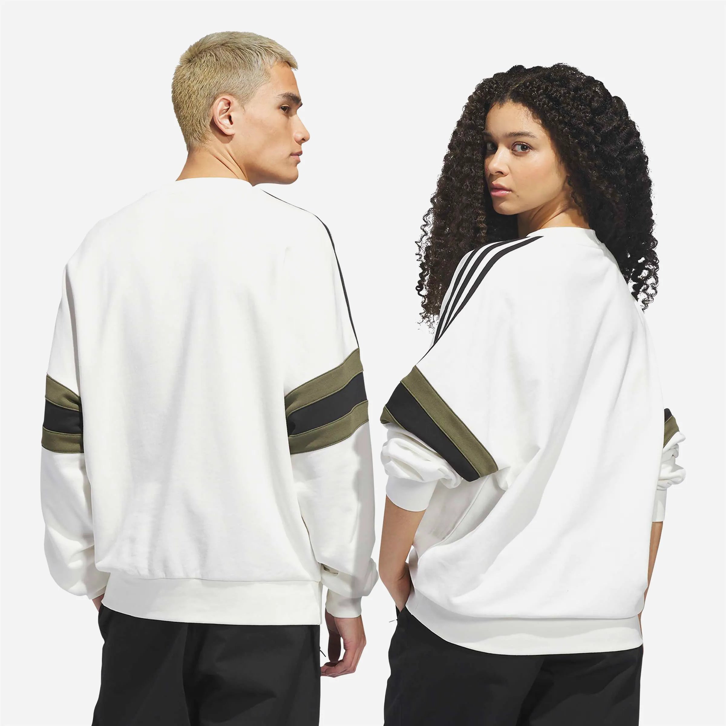 Sweat-shirt Adidas Skateboarding OG Crew - White / Olive Strata