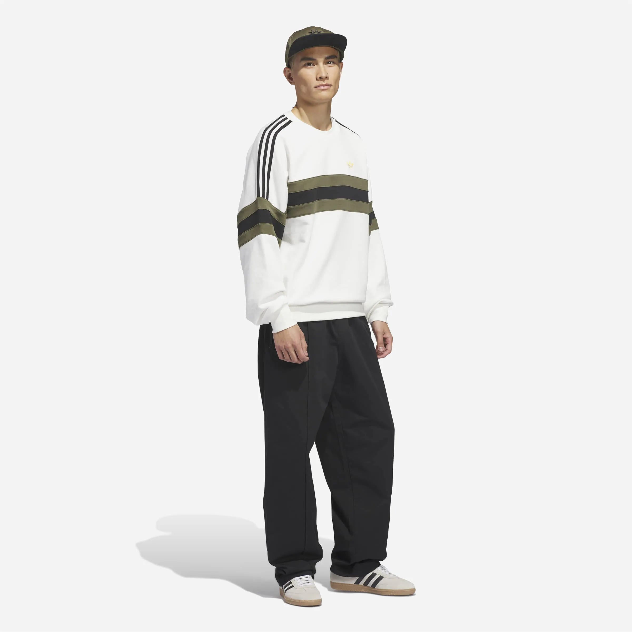 Sweat-shirt Adidas Skateboarding OG Crew - White / Olive Strata