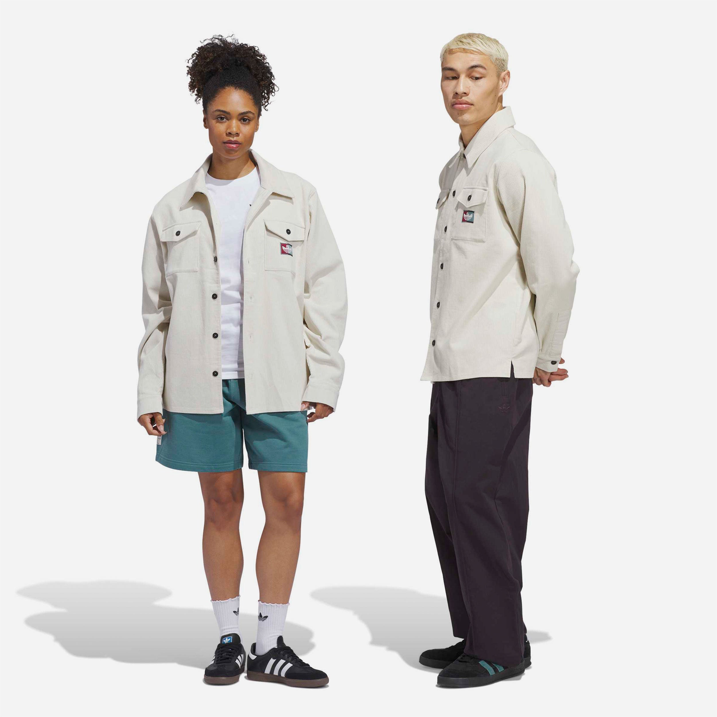 Adidas Skateboarding - Shmoofoil Corduroy Button Up Shirt - Alumina / Shadow Red