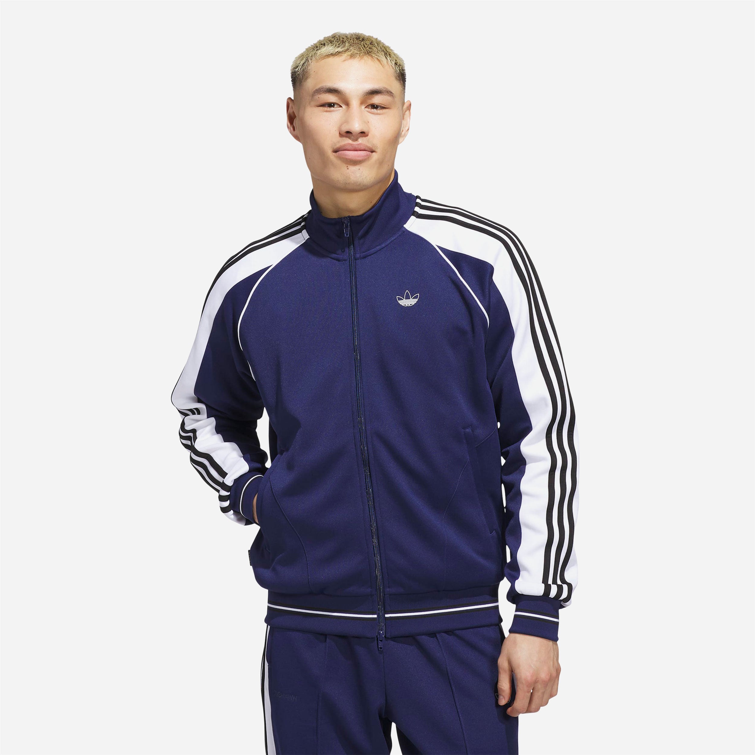 Adidas Skateboarding - Tyshawn Track Jacket - Dark Blue / White / Black