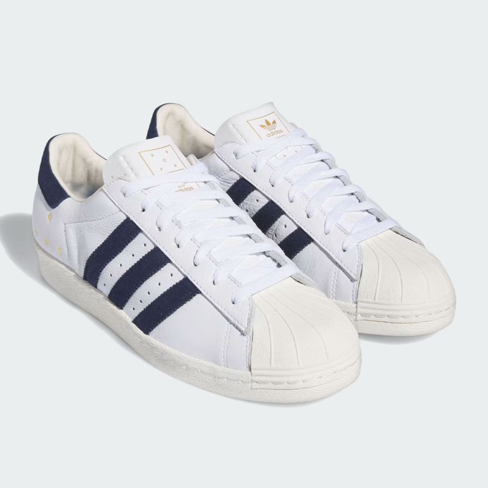 ADIDAS SKATEBOARDING x POP TRADING CO - SUPERSTAR ADV TRAINERS - Cloud White - Collegiate Navy -