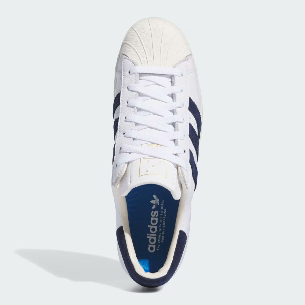 ADIDAS SKATEBOARDING x POP TRADING CO - SUPERSTAR ADV TRAINERS - Cloud White - Collegiate Navy -
