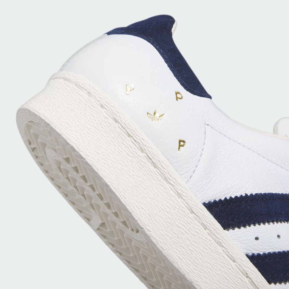 ADIDAS SKATEBOARDING x POP TRADING CO - SUPERSTAR ADV TRAINERS - Cloud White - Collegiate Navy -