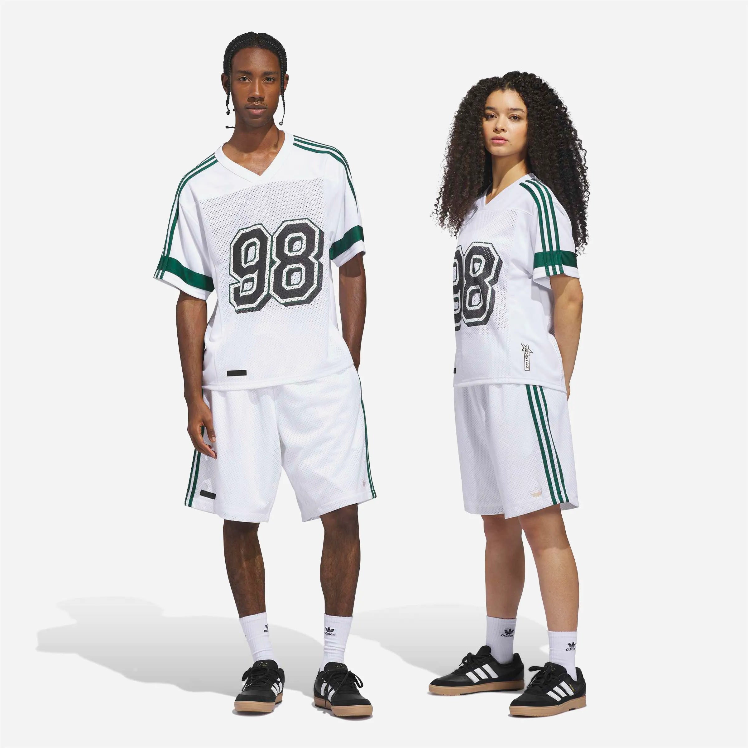 Adidas Skateboarding - Tyshawn B Short - White / Matte Gold / Collegiate Green