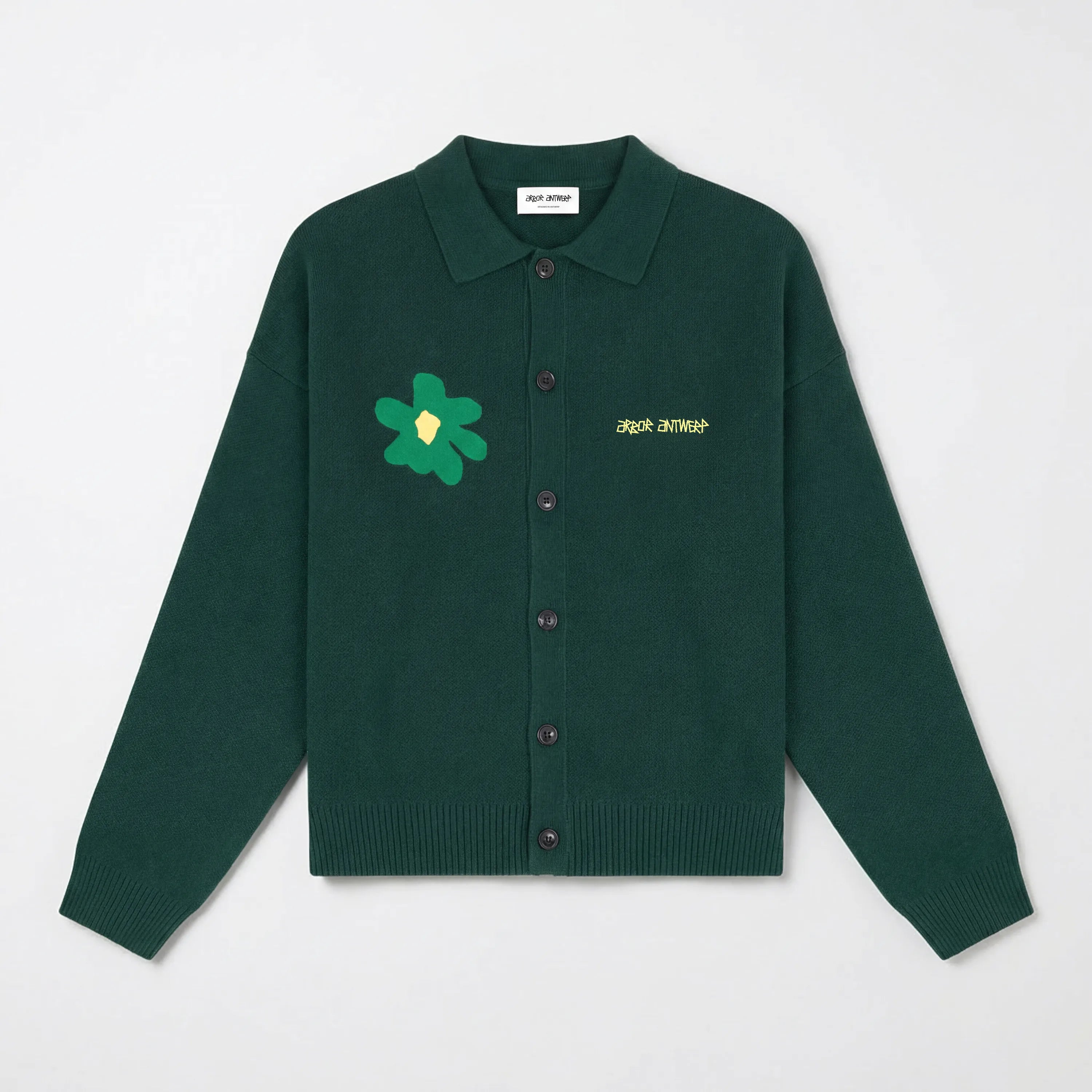 Arbor Antwerp - Green Flower Polo Knit