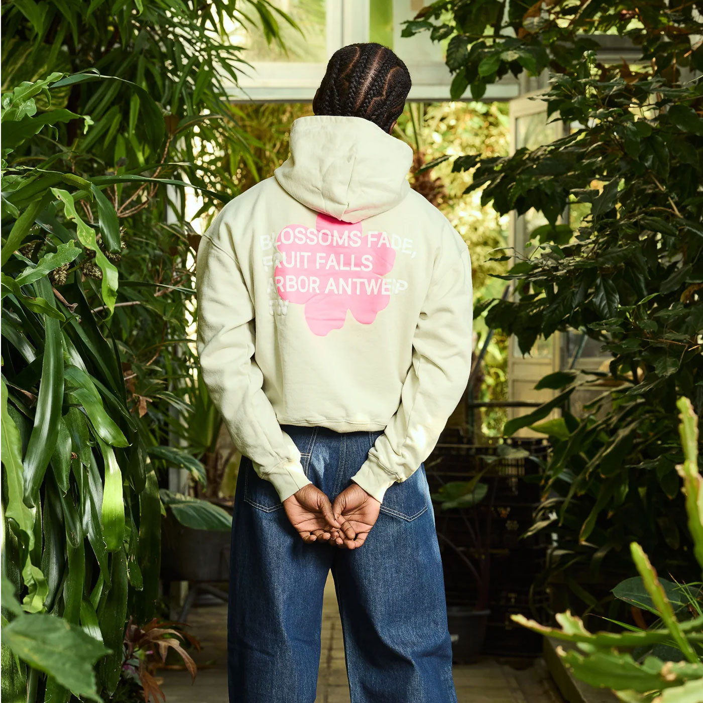 Arbor Antwerp - Pink Blossoms Hoodie - Beige