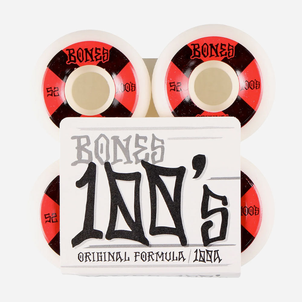 Bones - 100's OG #4 V5 Wheels - White / Red