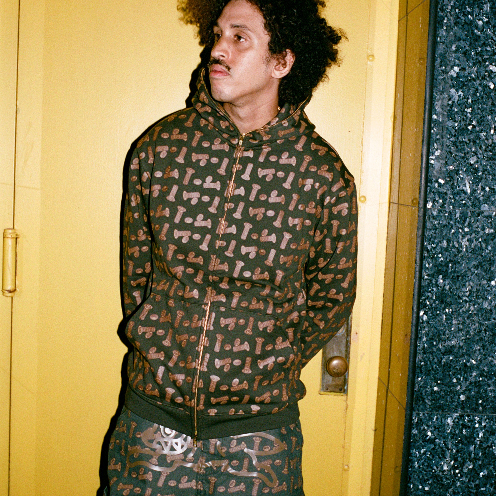 Bronze 56K x Ice Cream - Hardware Full Zip Hoodie - AOP Pattern