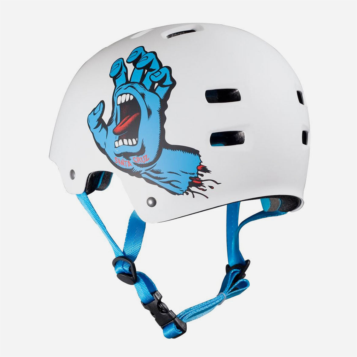 Bullet x Santa Cruz - Casque de Skateboard Screaming Hand - Blanc Mat