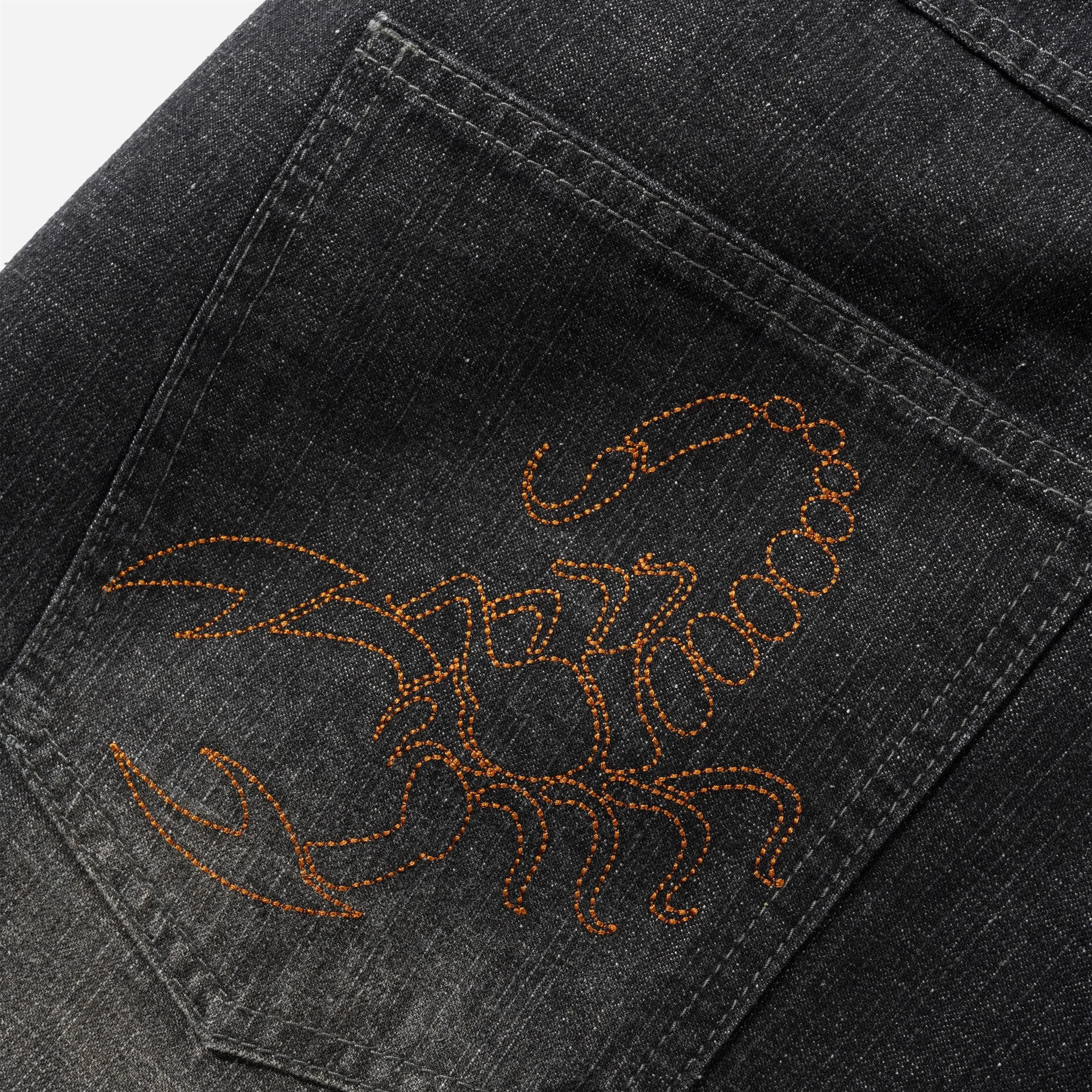 Jean Baggy Butter Goods - Scorpion Stitch Denim Slub Black