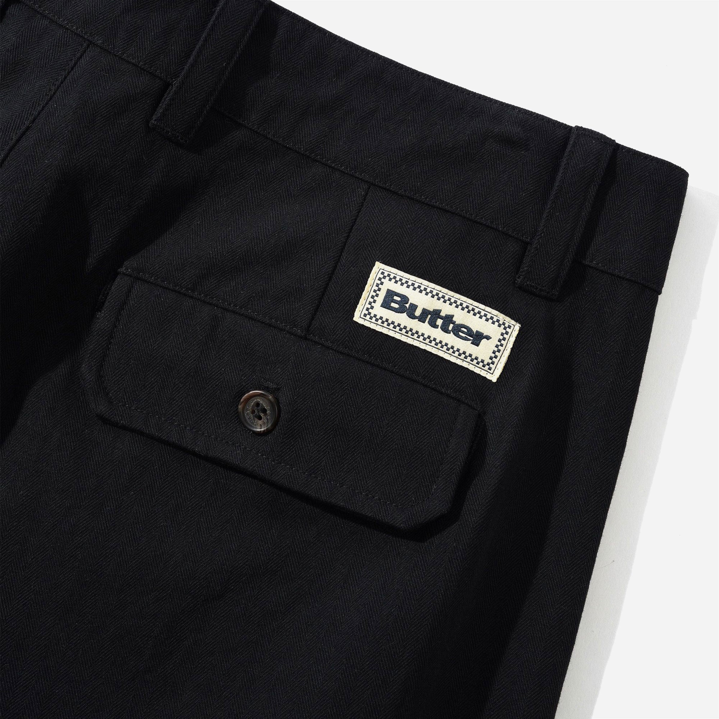 Butter Goods - Pleated Trousers - Black