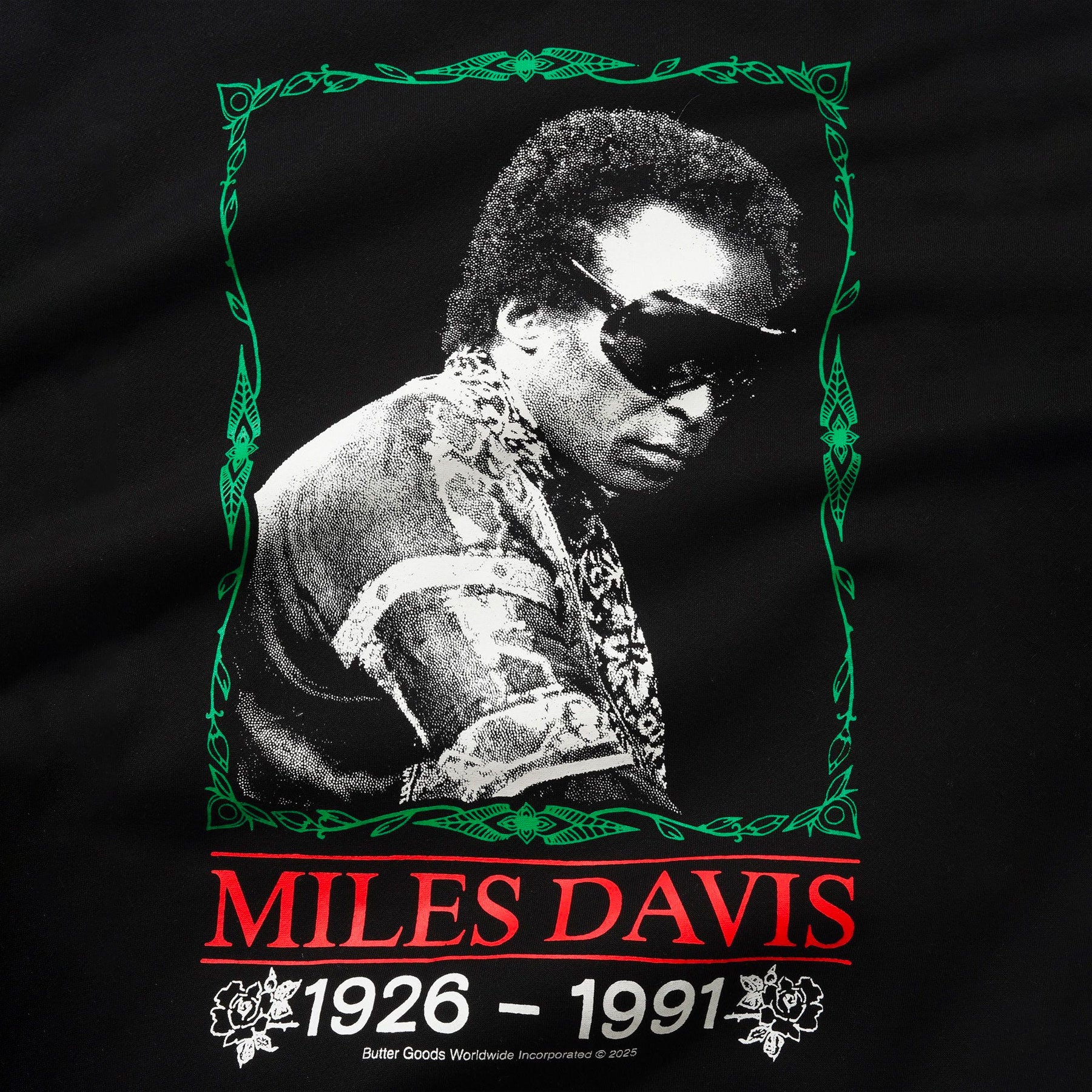 Butter Goods x Miles Davis - Thanks Crewneck - Black