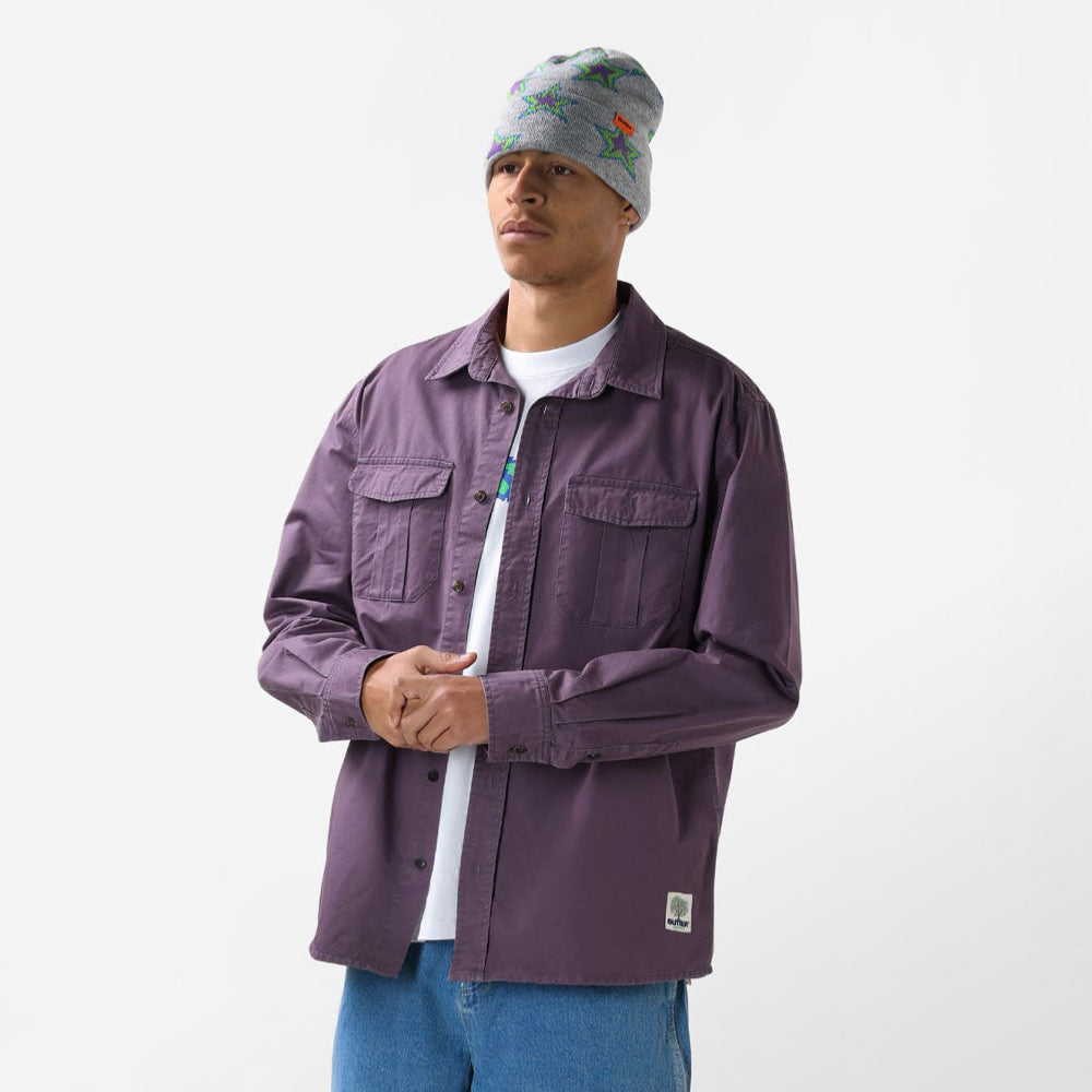 Butter Goods - Washed Pocket LS Shirt - Eggplant