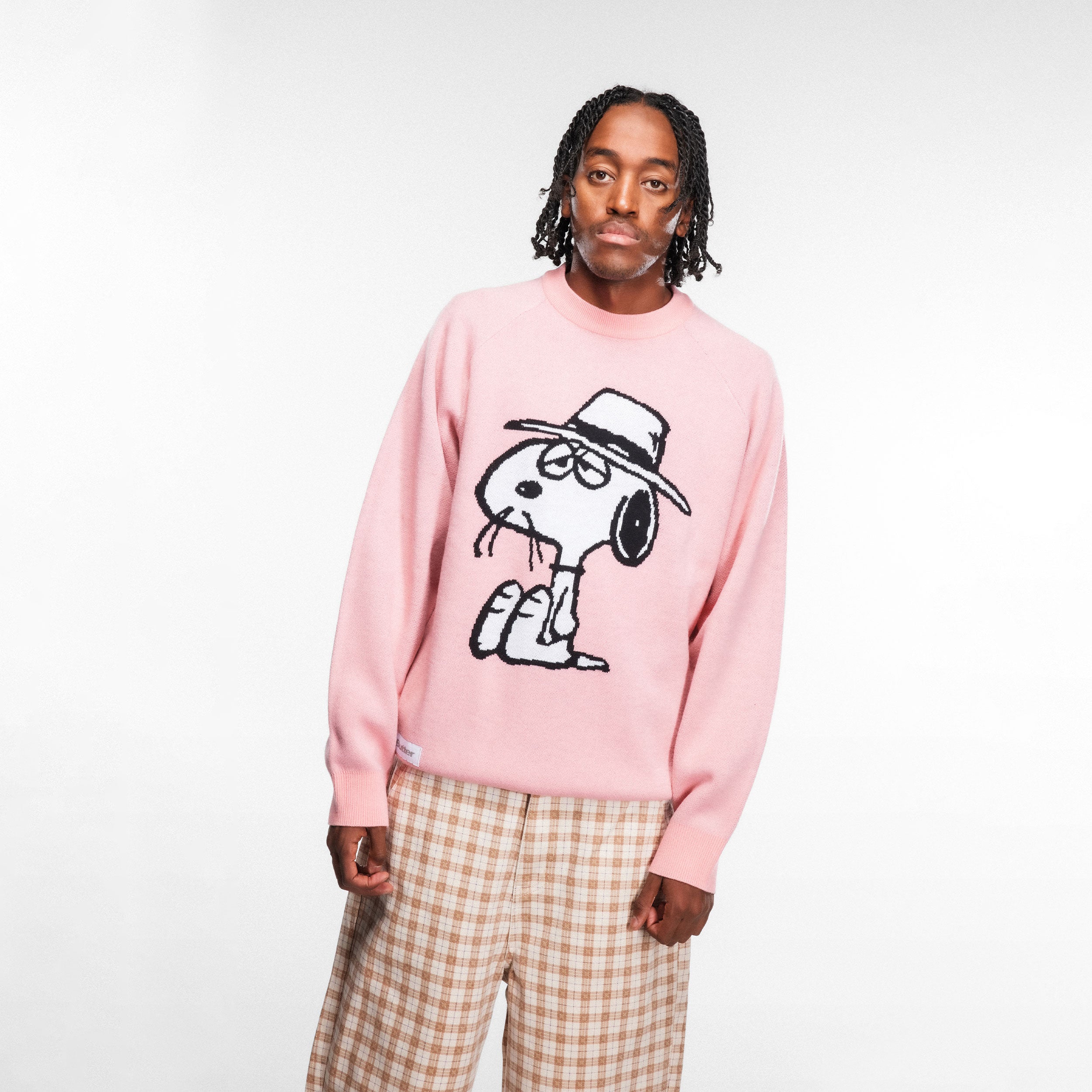 Butter Goods x Peanuts - Spike Knit Sweater - Light Pink