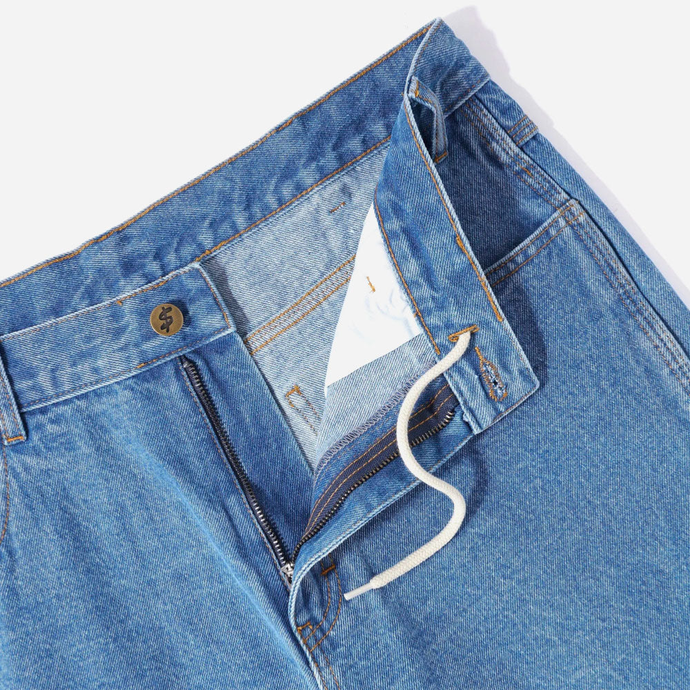Cash only - Logo Baggy Baggy Denim Jeans - Washed Indigo