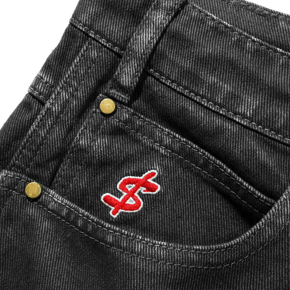 Cash Only - Denim Shorts Records - Black
