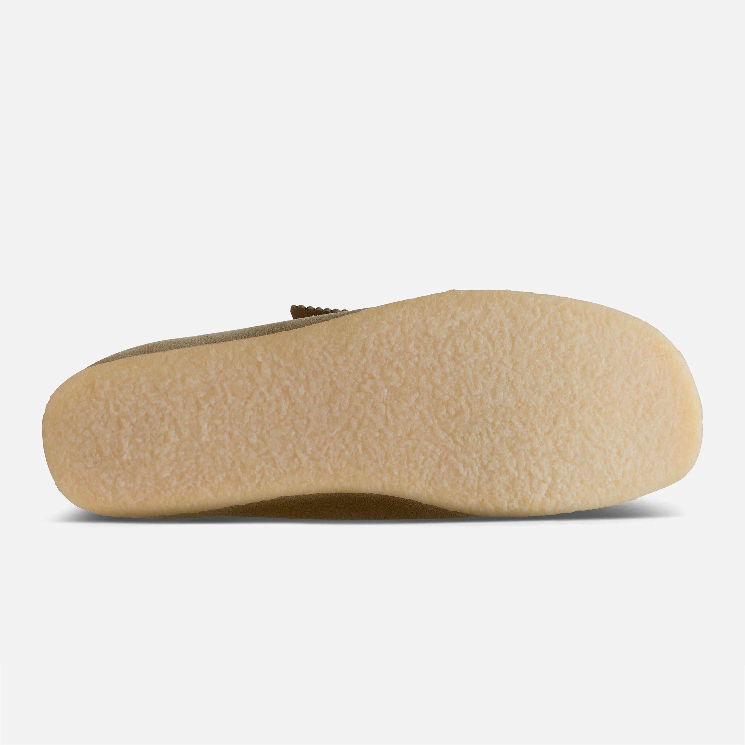 Characteristic texture of the unmistakable natural rubber crepe outsole on the Clarks Wallabee.