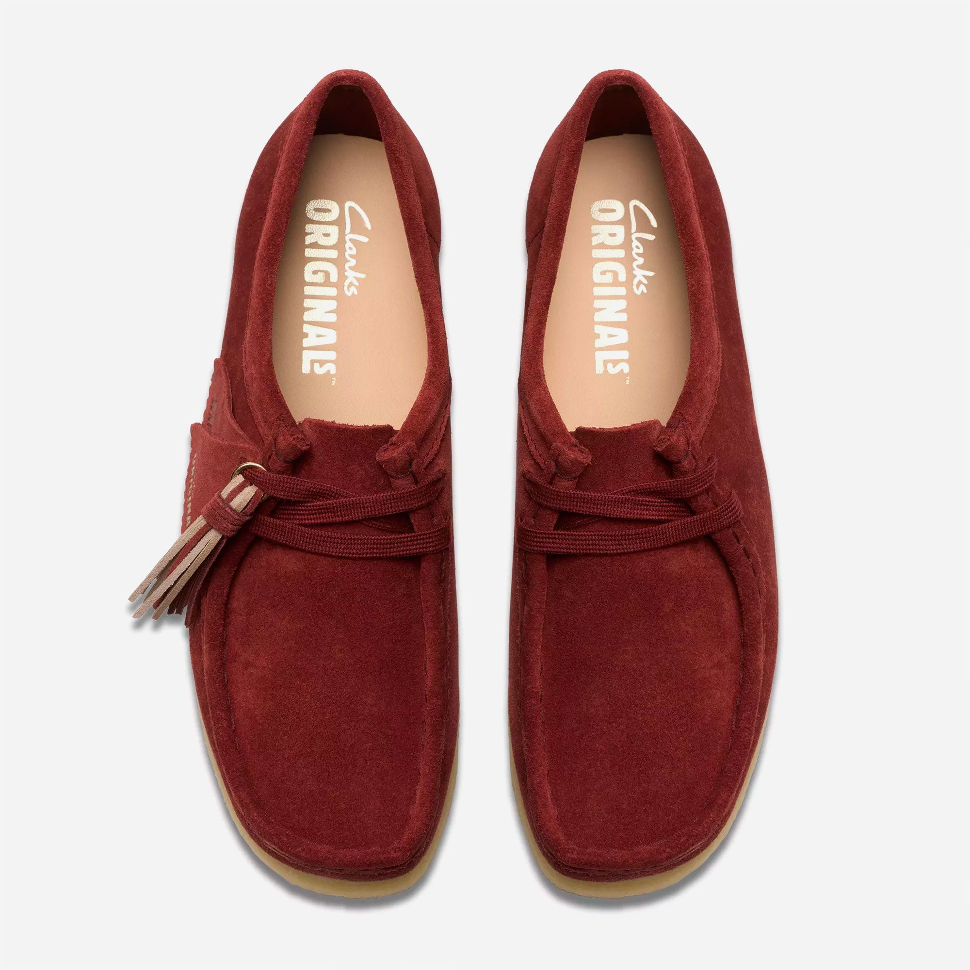CLARKS ORIGINALS - WALLABEE WOMENS - Deep Red Suede