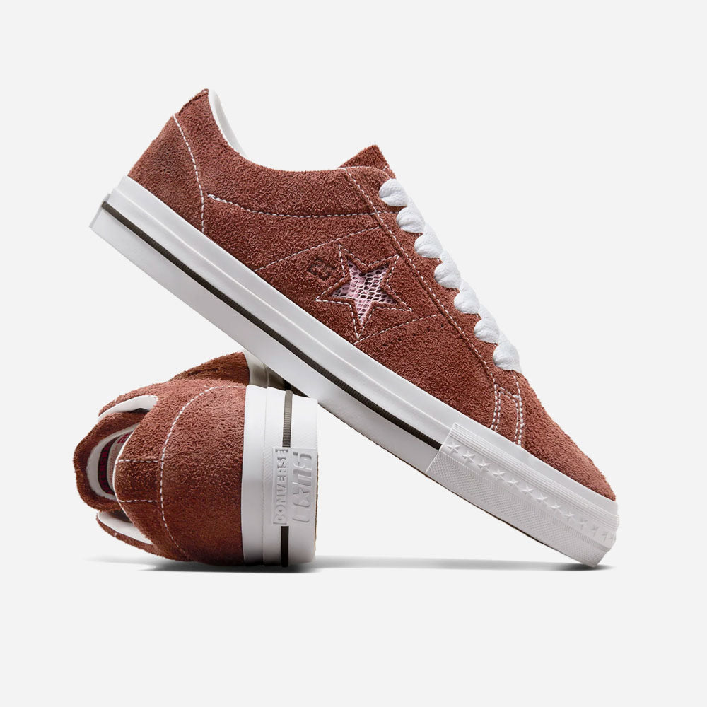 CONS by CONVERSE x QUARTERSNACKS - ONE STAR PRO - Dark Clover - White - Cherry