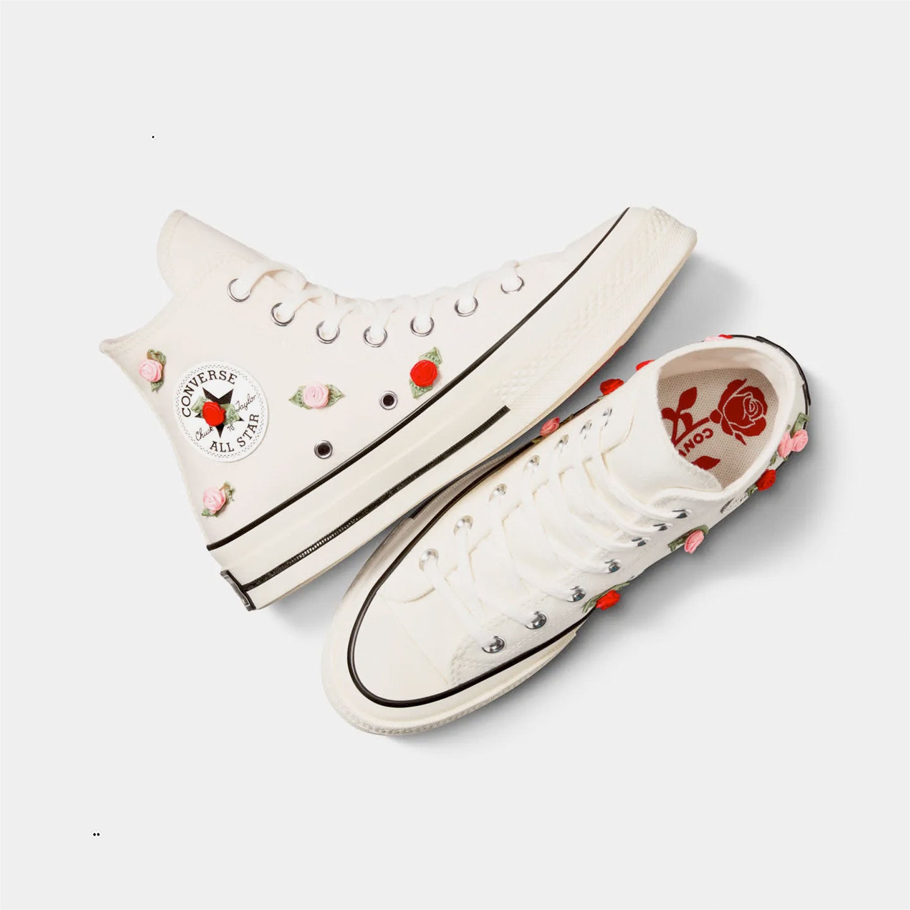 Converse - Chuck Taylor 70 Hi "Roses" - Egret/Red/Lt Jellyfish Jitter