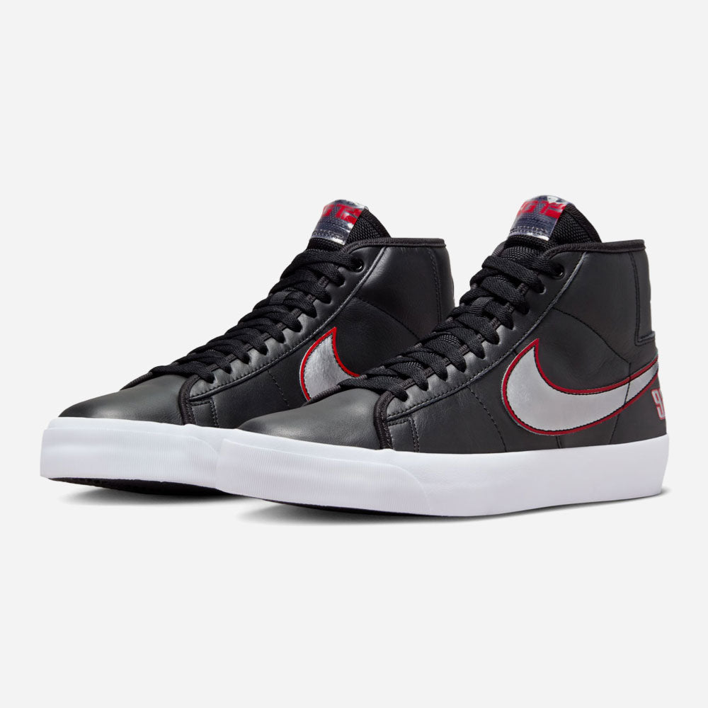 NIKE SB - BLAZER MID x GRANT TAYLOR - Black - Metallic Silver - University Red
