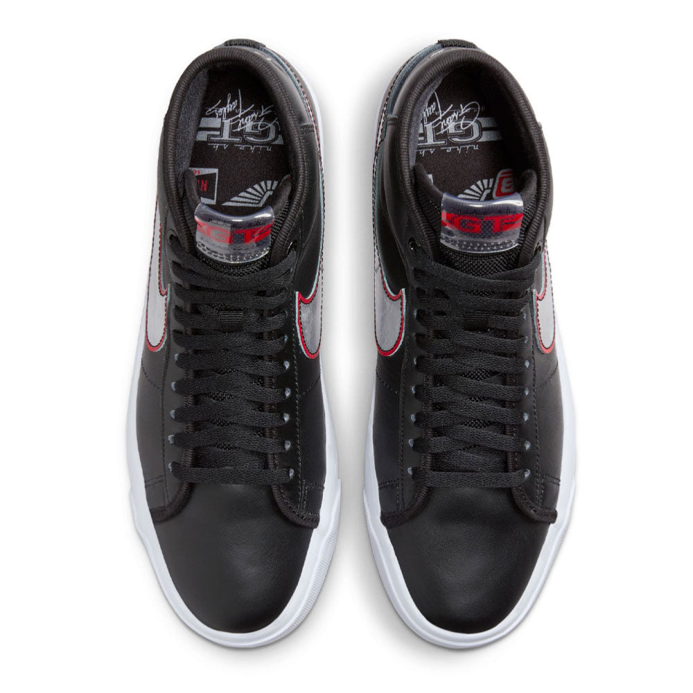 NIKE SB - BLAZER MID x GRANT TAYLOR - Black - Metallic Silver - University Red