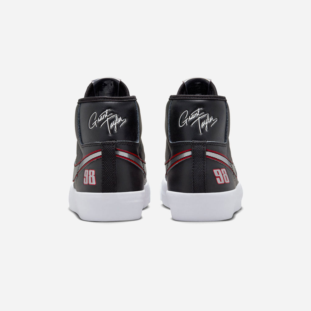 NIKE SB - BLAZER MID x GRANT TAYLOR - Black - Metallic Silver - University Red
