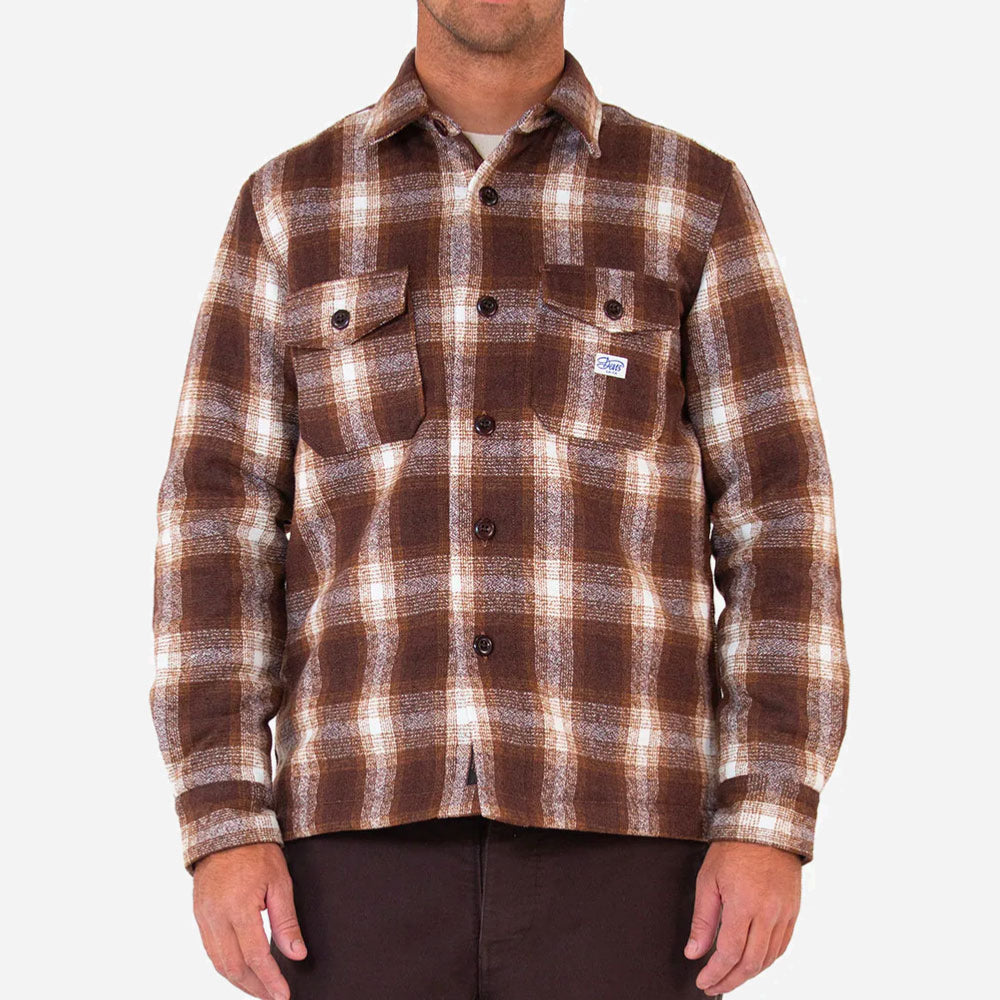 DEUS EX MACHINA - MARCUS CHECK SHIRT - Brown Plaid