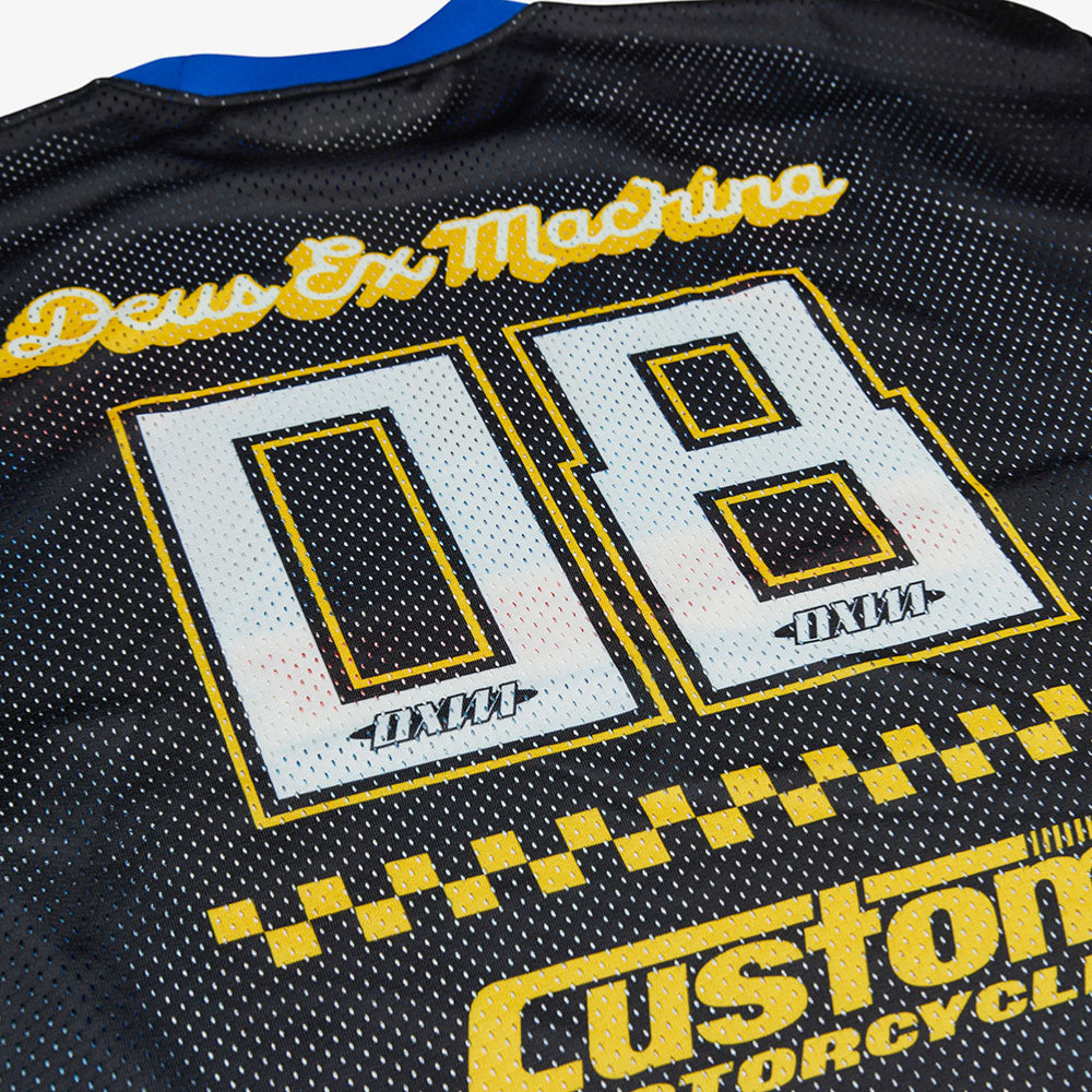 DEUS EX MACHINA - THREEPEAT MOTO JERSEY - Black
