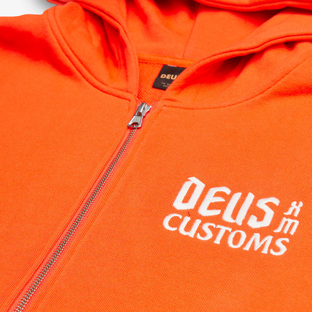 Deus Ex Machina - Supporter Zip Hoodie - Mandarin Red