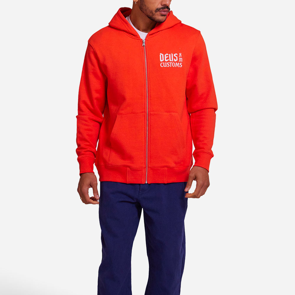 Deus Ex Machina - Supporter Zip Hoodie - Mandarin Red