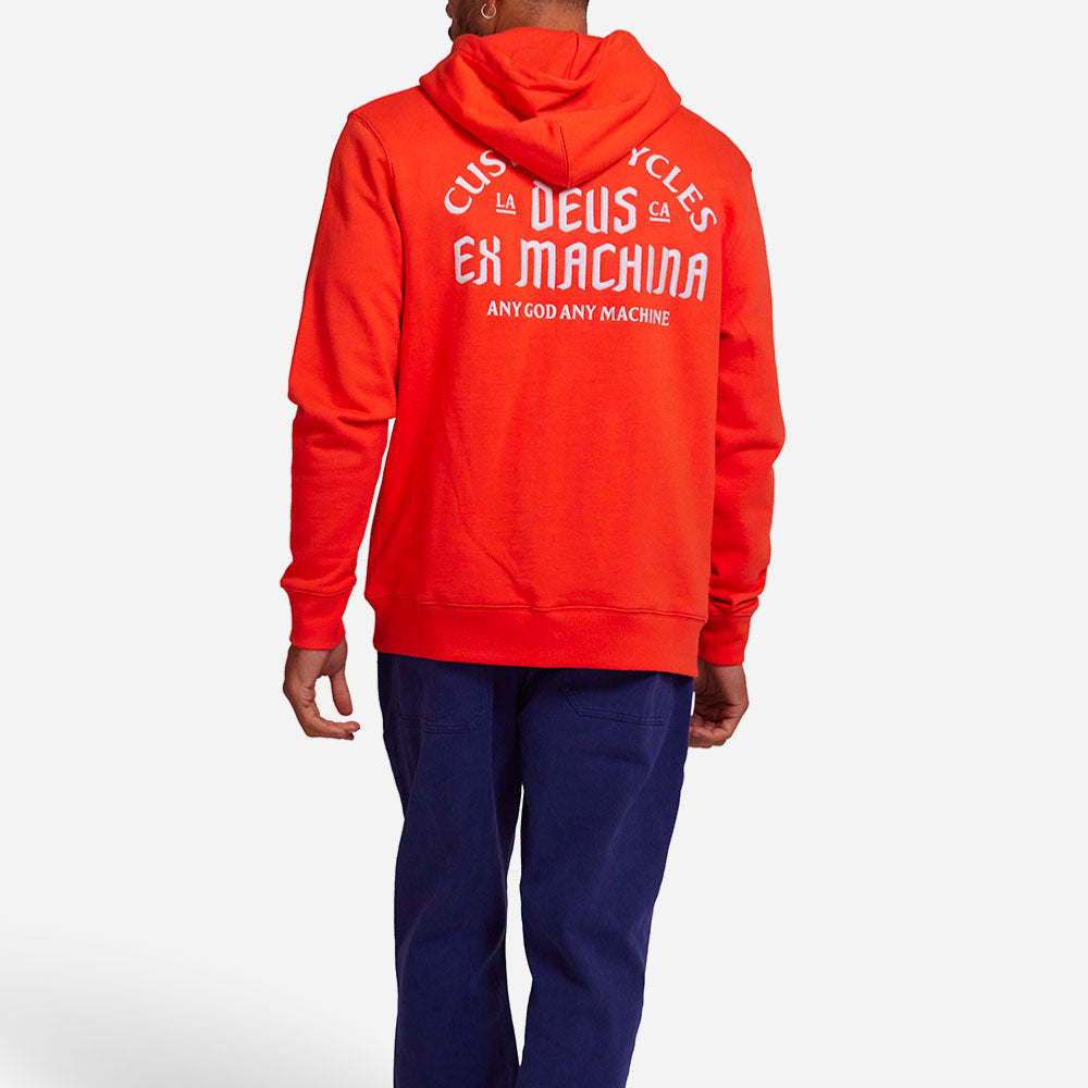 Deus Ex Machina - Supporter Zip Hoodie - Mandarin Red