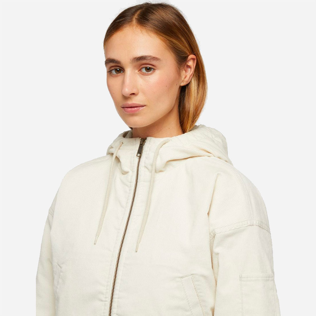 Dickies W - Corduroy Hooded Jacket - Whitecap