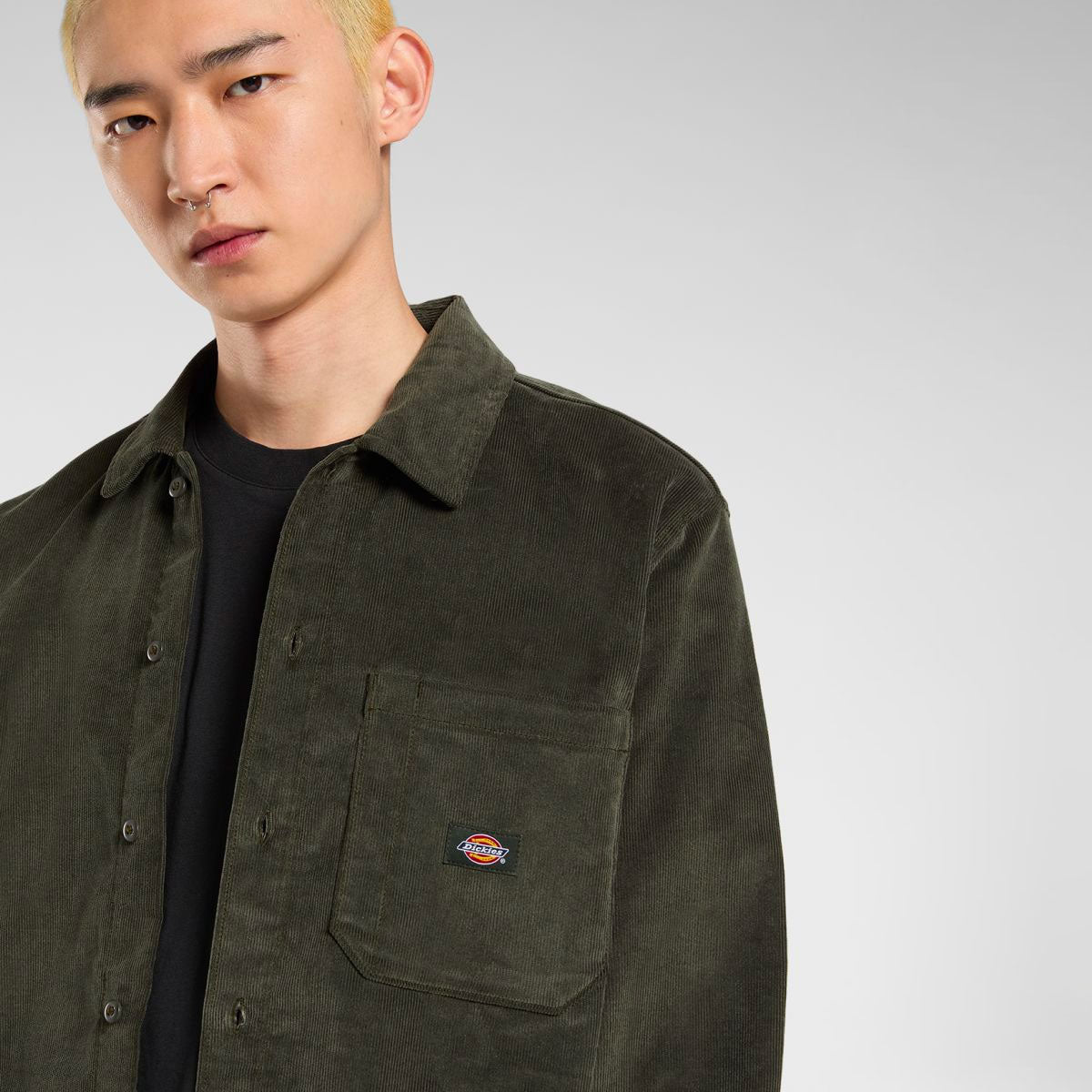 Dickies - Corduroy LS Shirt - Olive Green