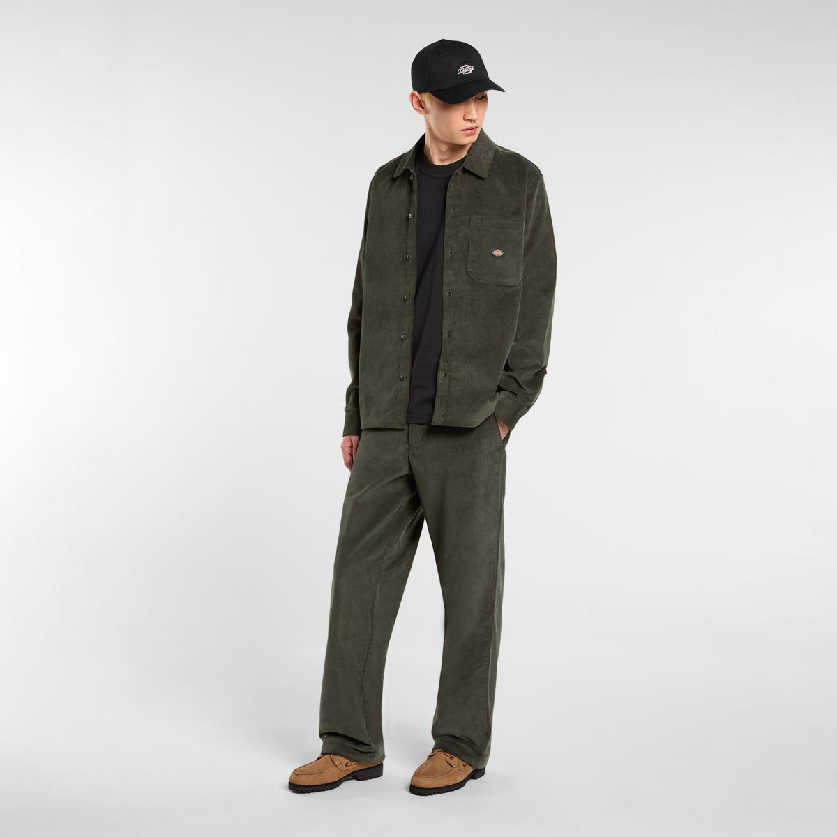 Dickies - Corduroy LS Shirt - Olive Green
