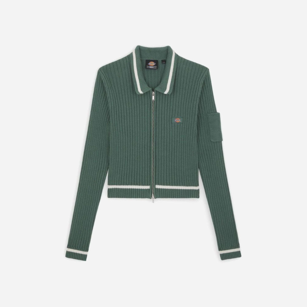 DICKIES - ELKHART ZIP CARDIGAN W - DARK FOREST