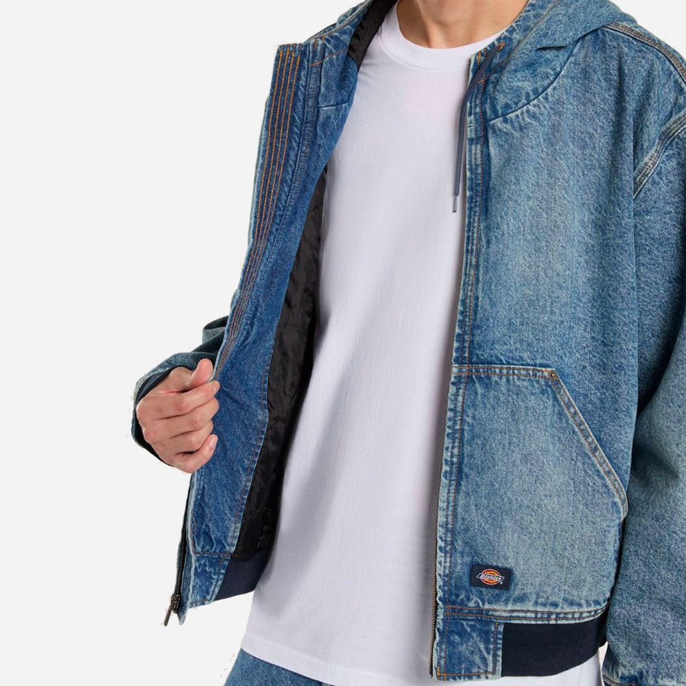 DICKIES - HOODED DENIM JACKET - RINSED FADE