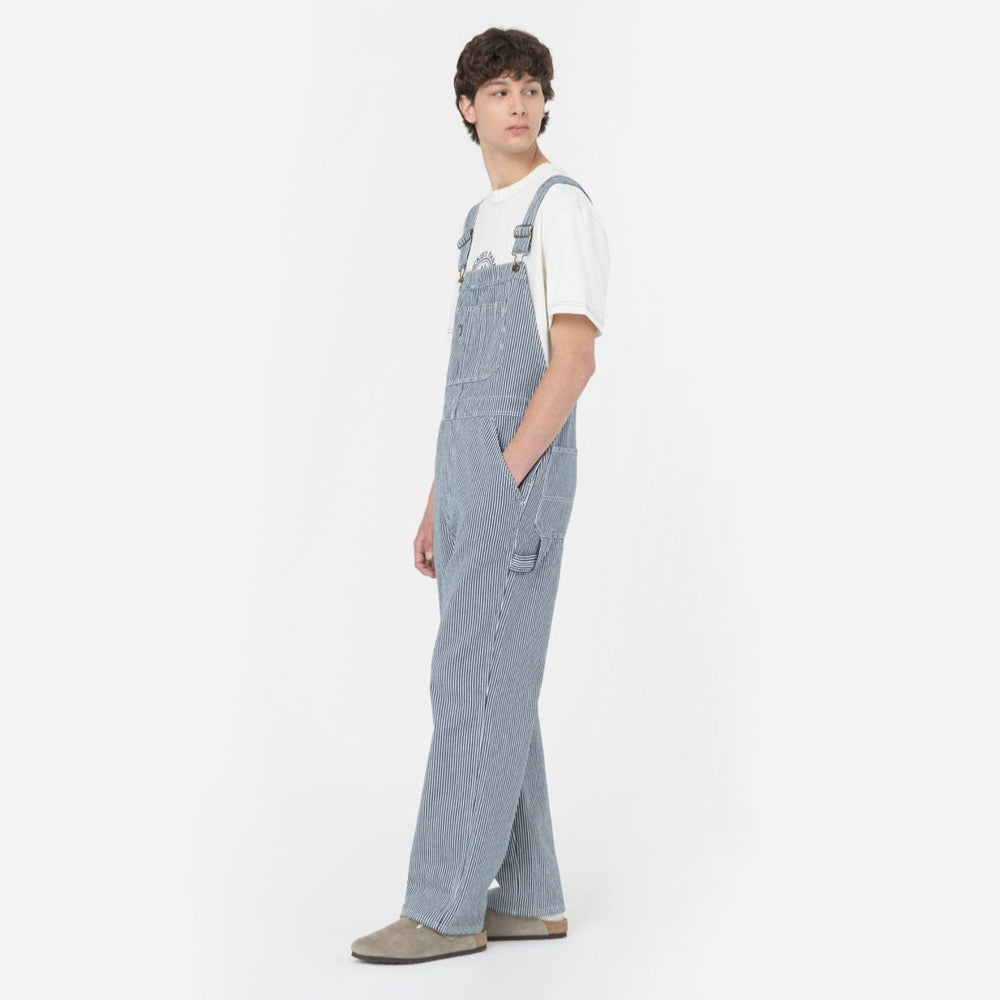 DICKIES - CLASSIC HICKORY BIB - Airforce Blue Hickory