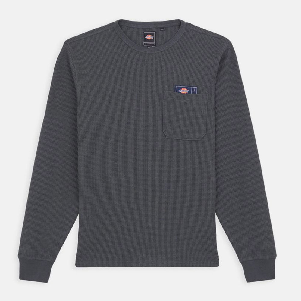 DICKIES X POP TRADING - WAFFLE LS - Charcoal
