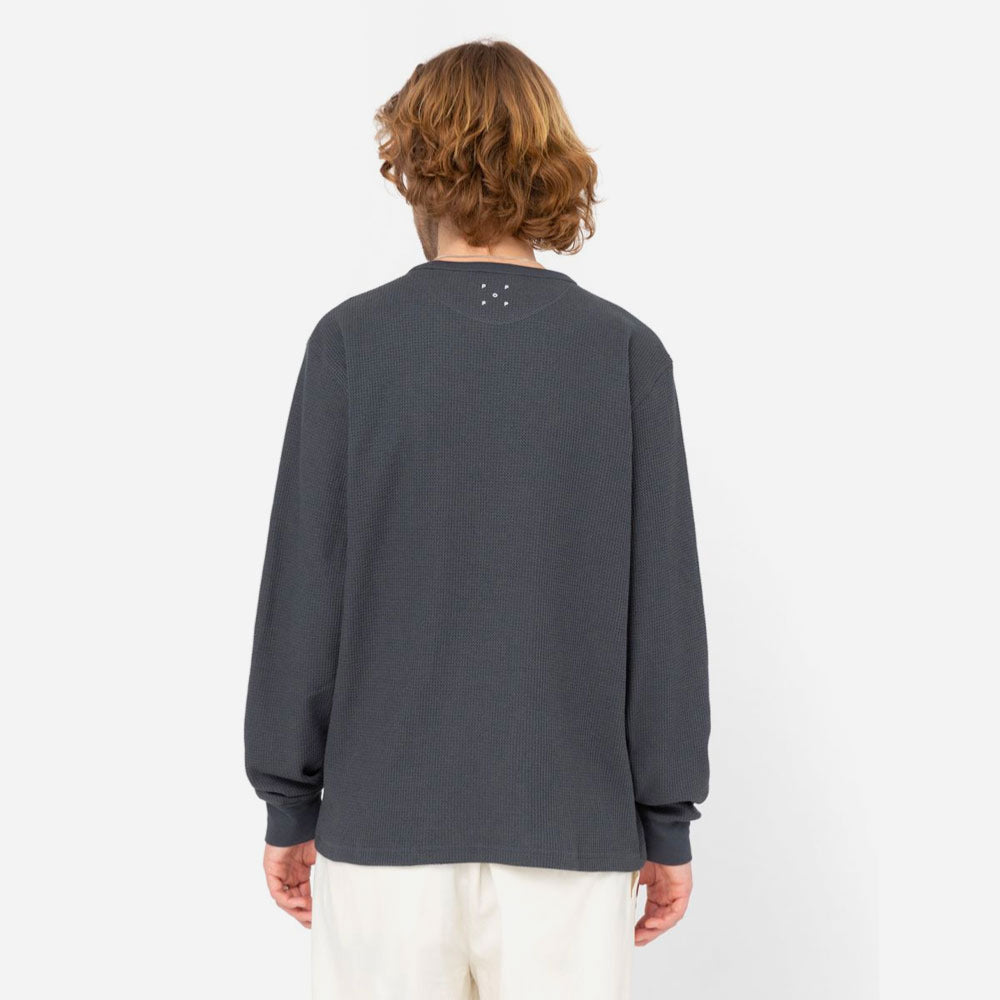 DICKIES X POP TRADING - WAFFLE LS - Charcoal