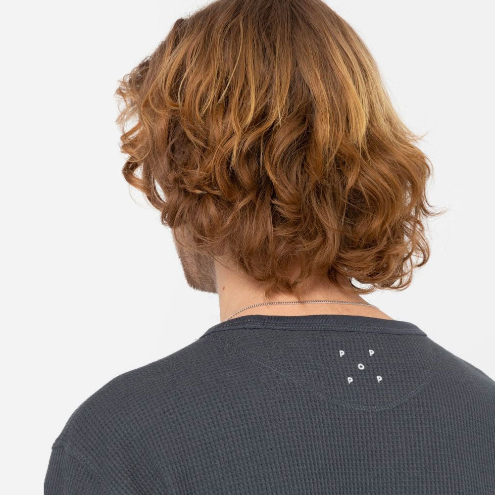 DICKIES X POP TRADING - WAFFLE LS - Charcoal