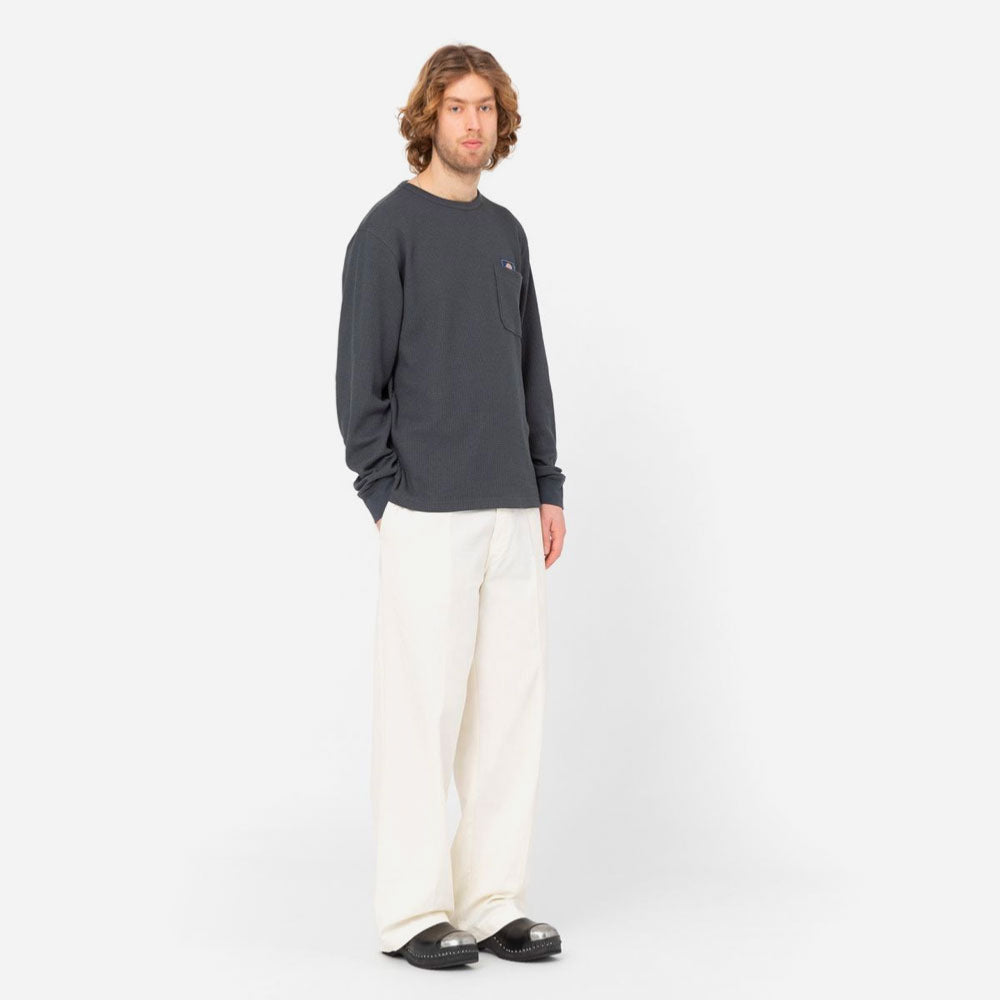 DICKIES X POP TRADING - WAFFLE LS - Charcoal