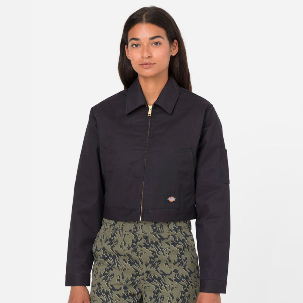 DICKIES - WOMEN UNLINED CROPPED EISENHOWER JACKET REC - BLACK